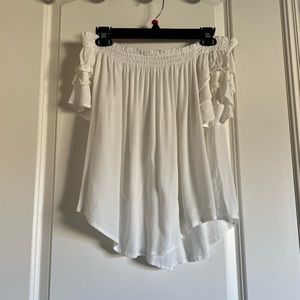ASTR White Strapless Ruffle Top - Size M